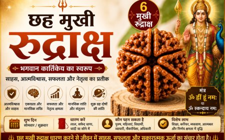 छह मुखी रुद्राक्ष (Chhah Mukhi Rudraksha): सम्पूर्ण जानकारी, लाभ, पहचान, धारण विधि, नियम, सावधानियां और आध्यात्मिक महत्व