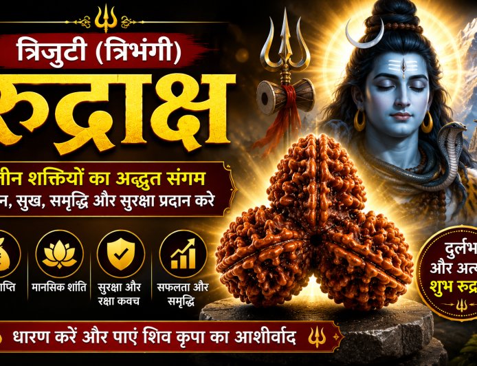 त्रिजुटी (त्रिभंगी) रुद्राक्ष के लाभ, महत्व और धारण विधि | Mahadevji.in