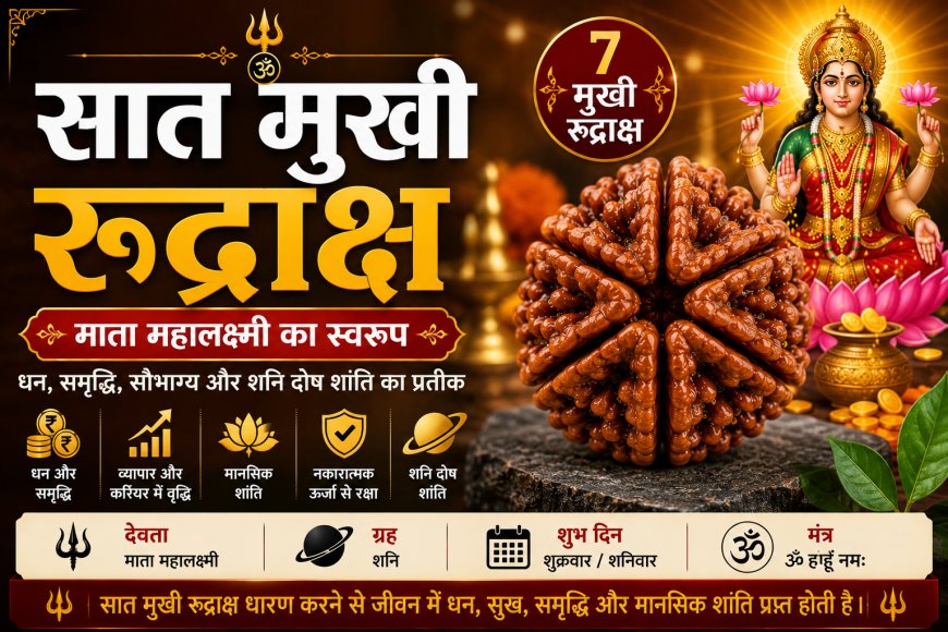 सात मुखी रुद्राक्ष (Saat Mukhi Rudraksha): सम्पूर्ण जानकारी, लाभ, पहचान, धारण विधि, नियम, सावधानियां और आध्यात्मिक महत्व