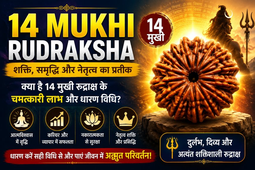 14 मुखी रुद्राक्ष: महत्व, लाभ और धारण विधि — संपूर्ण जानकारी