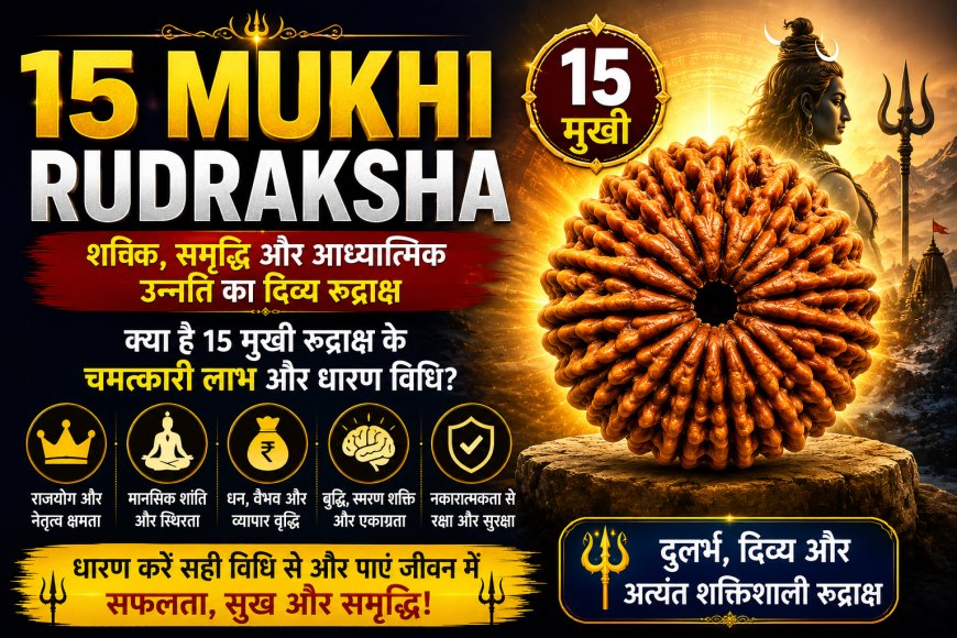 15 मुखी रुद्राक्ष: संपूर्ण जानकारी, लाभ, महत्व और धारण विधि