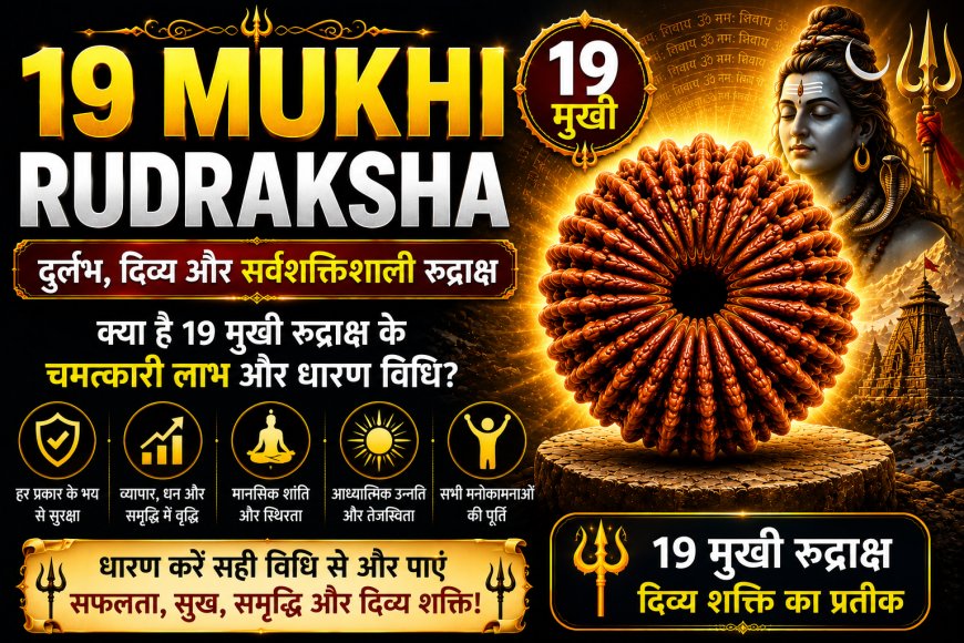 19 मुखी रुद्राक्ष के लाभ, महत्व और धारण विधि | Mahadevji.in