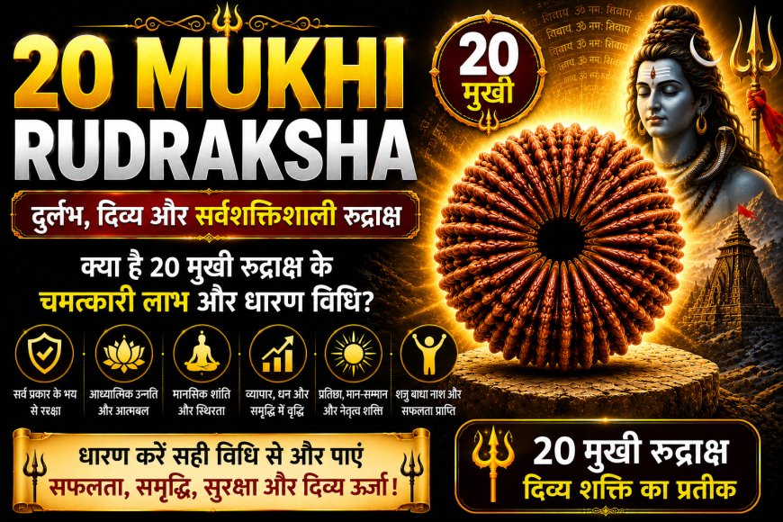 20 मुखी रुद्राक्ष के लाभ, महत्व और धारण विधि | Mahadevji.in