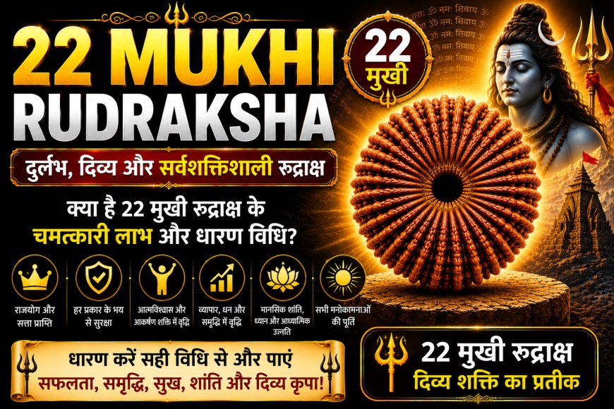 22 मुखी रुद्राक्ष के लाभ, महत्व और धारण विधि | Mahadevji.in