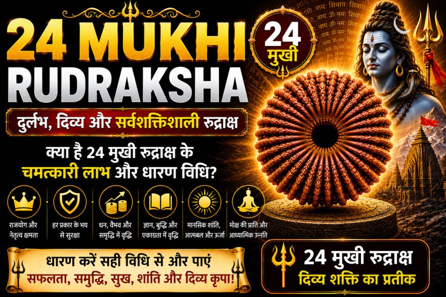 24 मुखी रुद्राक्ष के लाभ, महत्व और धारण विधि | Mahadevji.in