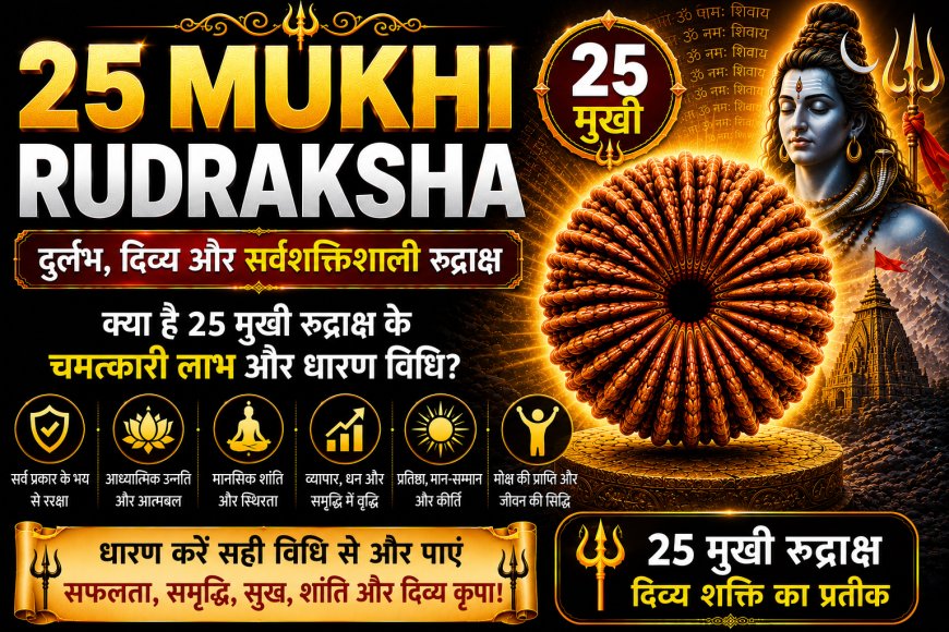 25 मुखी रुद्राक्ष के लाभ, महत्व और धारण विधि | Mahadevji.in